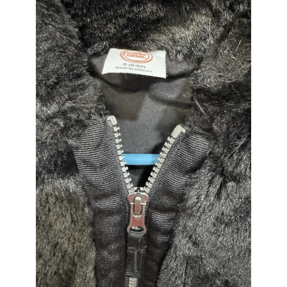 Wonder Nation Faux Fur Girls Jacket Black Size -‎ 6/6x